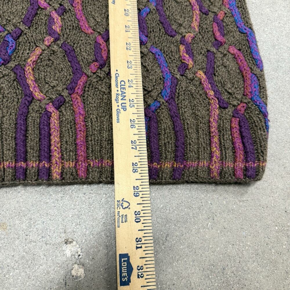 VINTAGE COLOURS ALEXANDER JULIAN 3D KNIT COOGI STYLE LINEN COTTON SWEATER LARGE - Picture 6 of 6